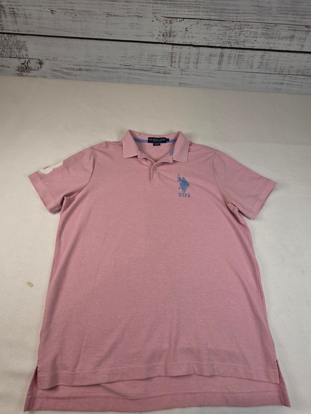 U.S. Polo Assn. Men’s Pink Short Sleeve Polo Shirt – Size Large